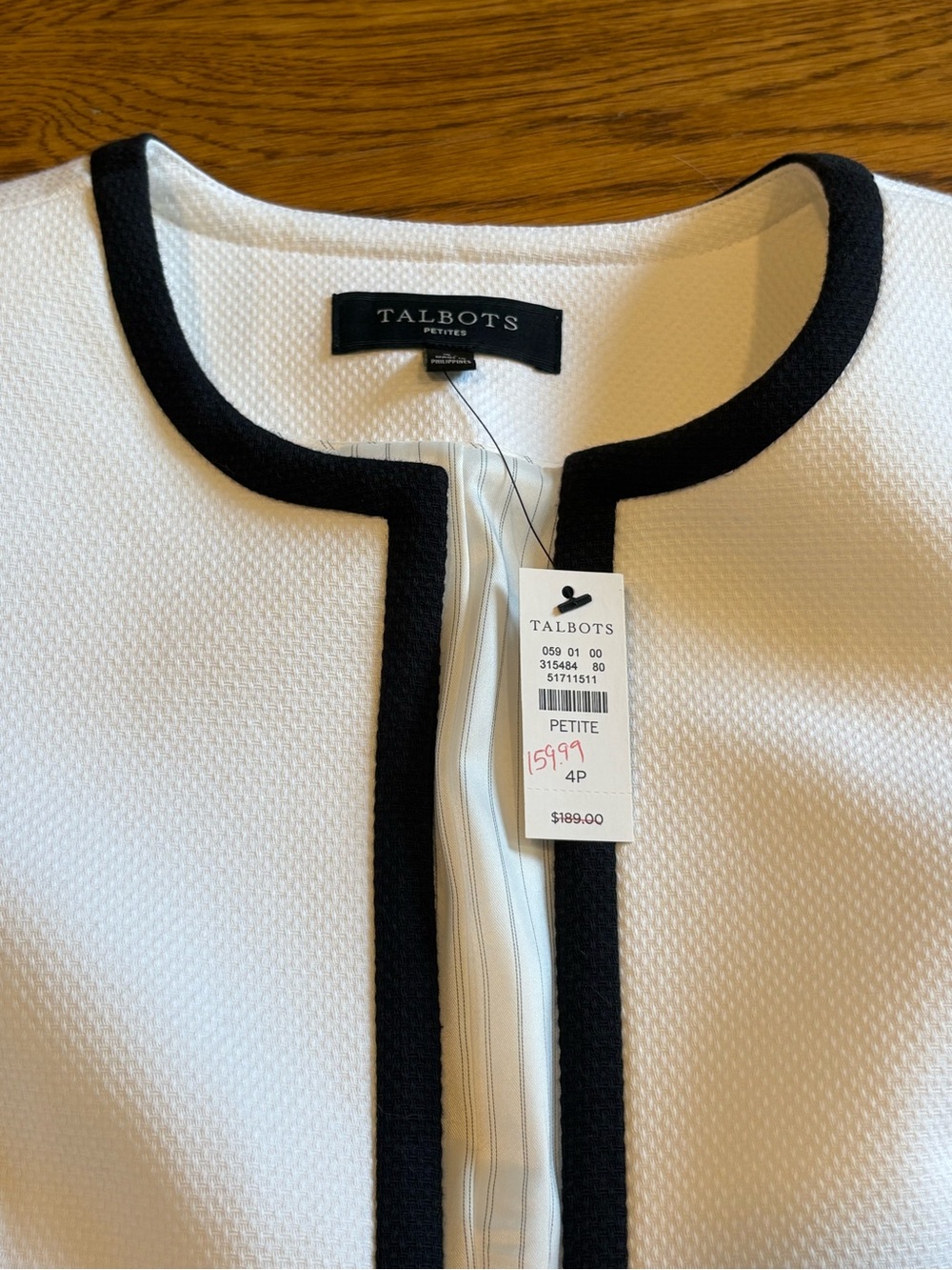 NWT Talbots Textured Color-block Jacket - Picture 7 of 14